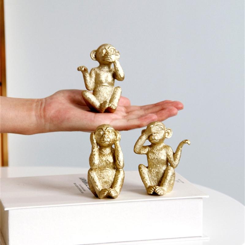 3 шт./набор миниатюрных фигурок обезьянок для украшения общежития дома X3UC