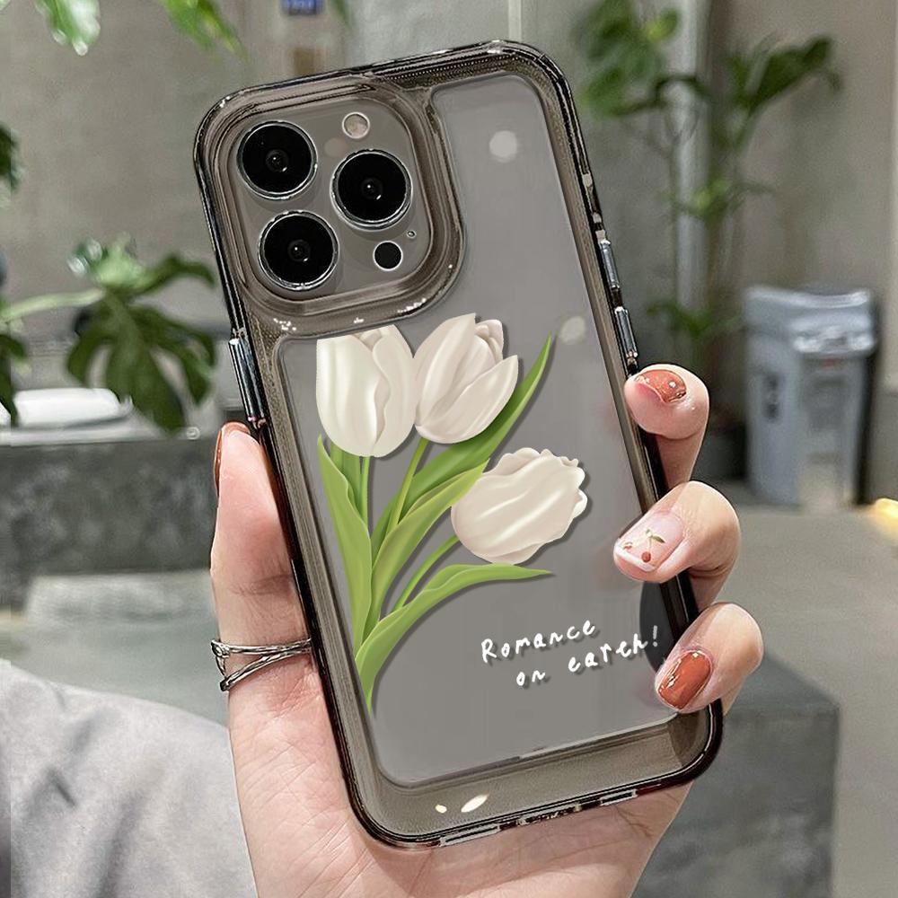 Чехол для телефона Tulip Flower для iPhone 14 Pro Max, чехол для iPhone 11 12 13 Pro Max XR 7 8 14 15 Plus XS Max X SE, мягкий прозрачный чехол