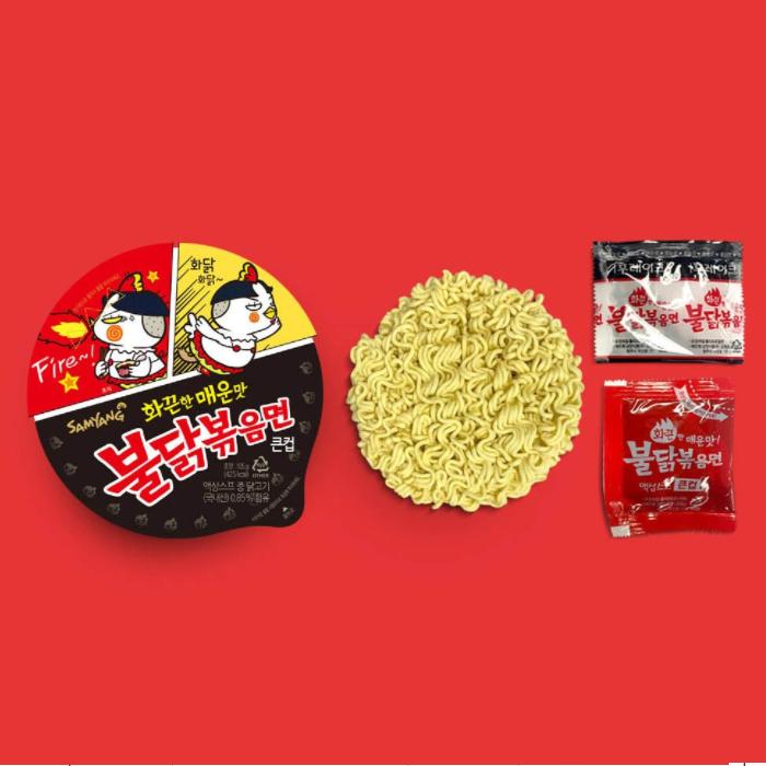 Samyang Острая лапша рамэн со вкусом курицы в большой чашке 105г (2 разных количества)