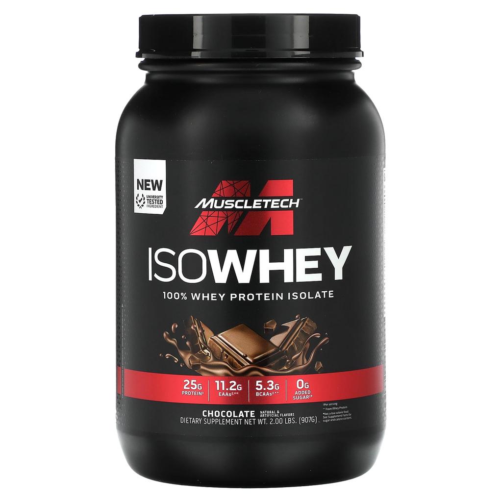 Isowhey, 100% Whey Protein Isolate, Chocolate, 907G (2Lbs)