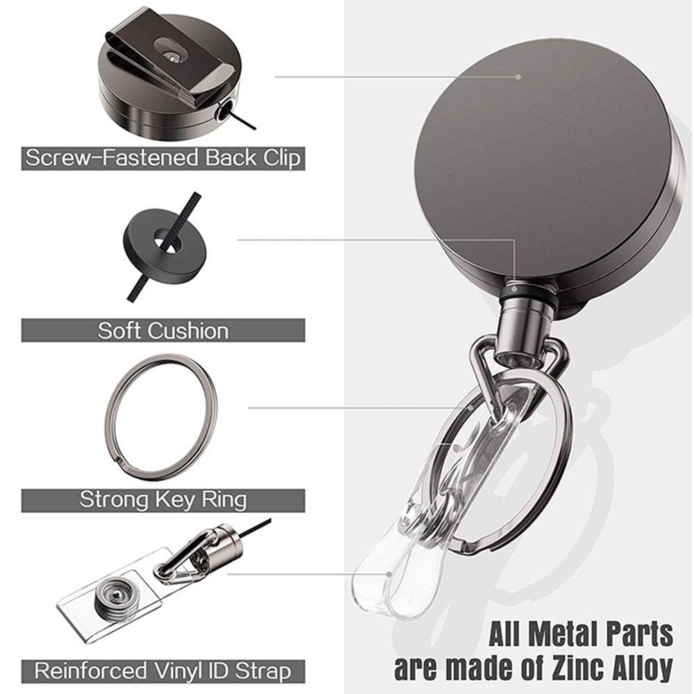 Wire Rope with Belt Clip Retractable Badge Reels ID Card Badge Holder Key Chain Ring Pull Keyring