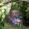 10 Inch Metal Wind Spinner Vibrant Lotus Design Outdoor Decor for Garden Balcony Lawn Reflective Durable Hanging Art Sculpture
