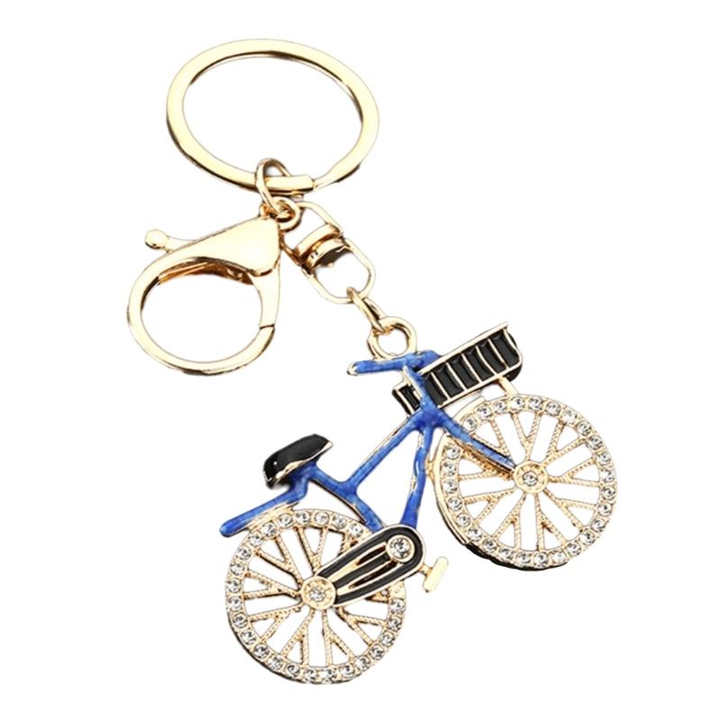 Sporty Couple Bike Keychains Metal Construction Crystal Ideal For Anniversary Gifting