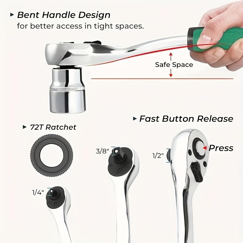 46pcs Professional Ratchet Tool Set - Equipped with A Torque Wrench, Screwdrivers, and Portable Essential Tools for Car and Motorcycle Maintenance