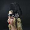 Feather Headband Sequined Diamond Black Feather Headband Indian Feather Headband Racing Festival Headgear