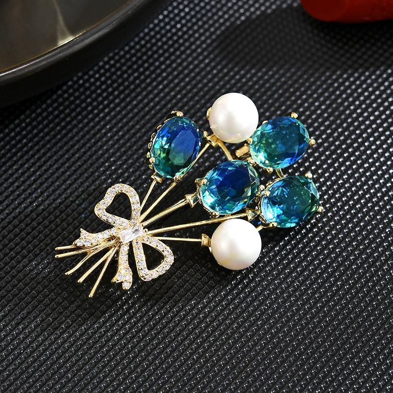 Fashion Color Balloon Suit Corsage Simple Pin Coat With Accessories Creative Plant Brooch