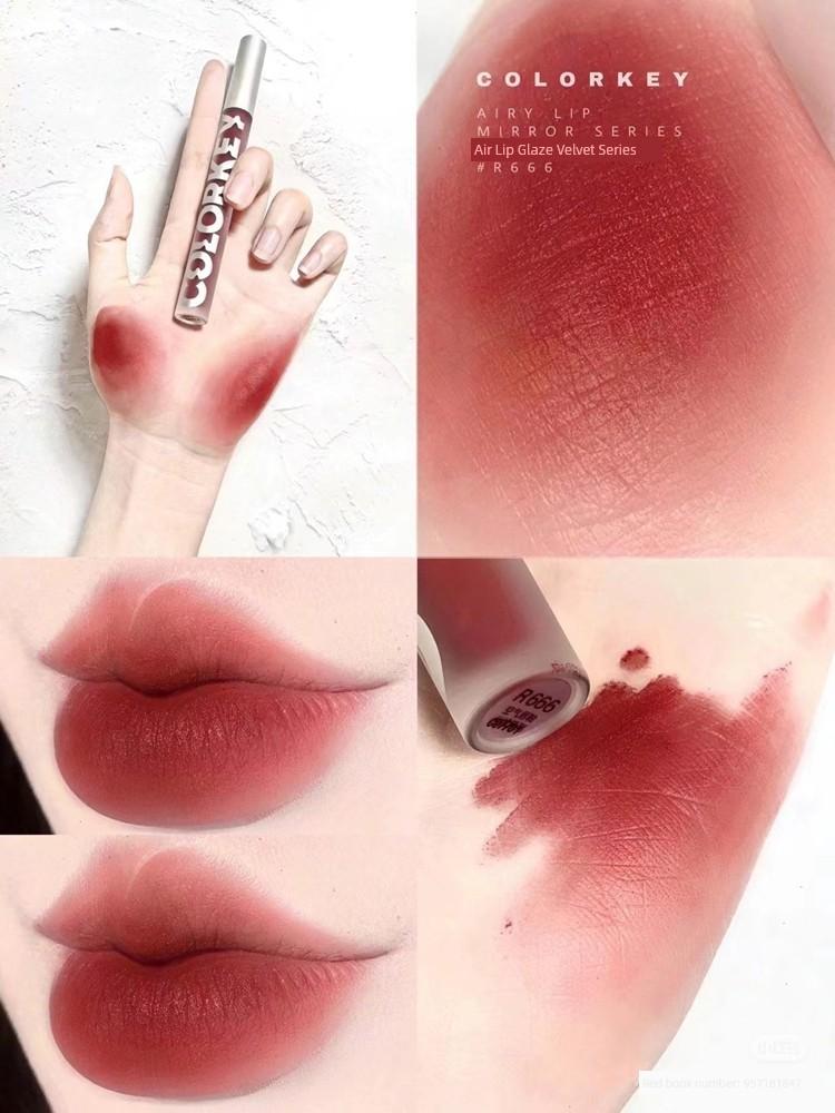 Colorkey Velvet Matte Lip Glaze Version 3.0 0611 Orange Red Color That Makes Skin Look Whiter, Genuine Product for Female Students