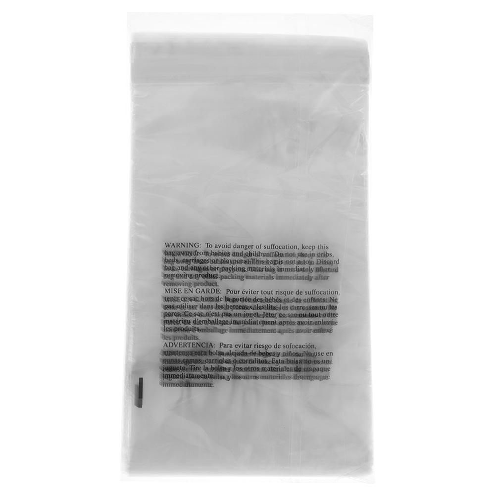 100pcs Resealable Bag Self Closing Cello Bag Poly Bags Suffocation Warning Clear Self Sealing