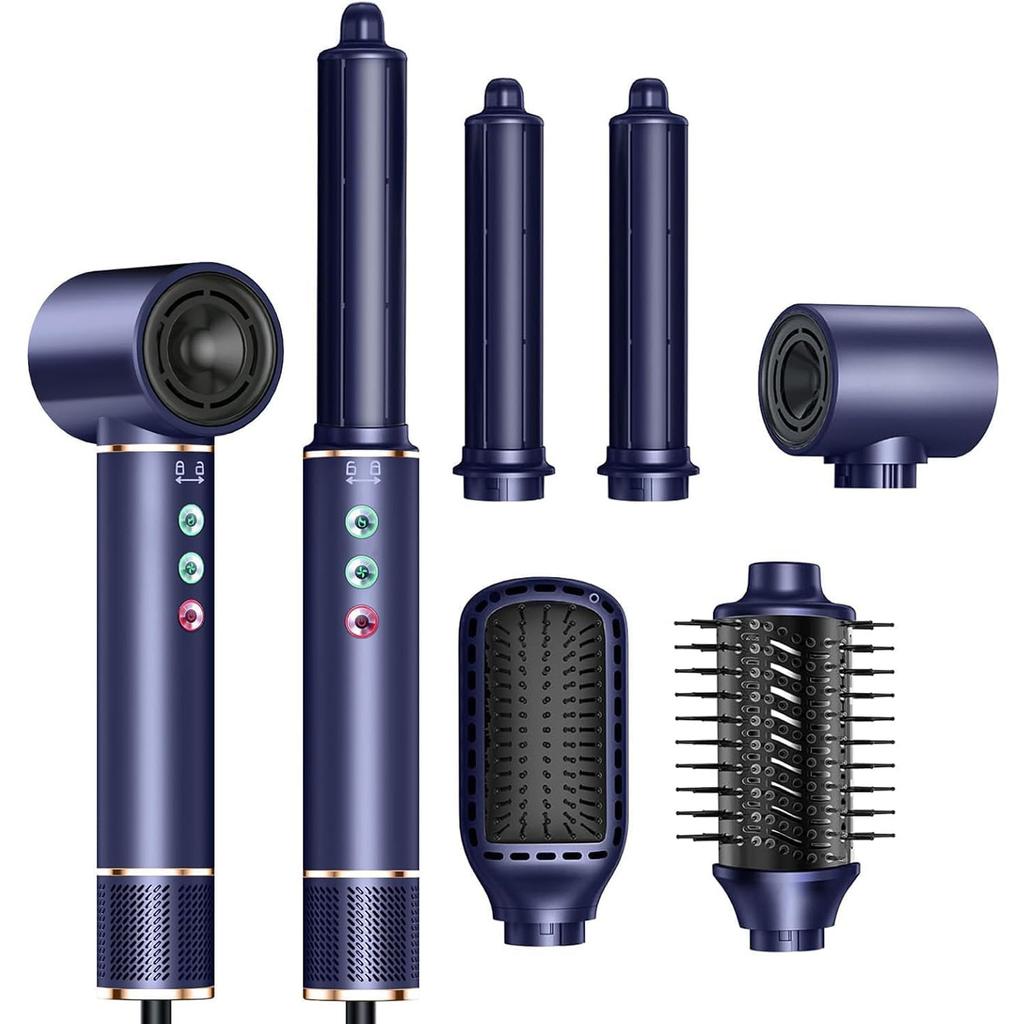5 In 1 Hair Dryer Brush High Speed Brushless Blow Dryer Negative Ionic Hair Heating Brush Hot Air Styling Comb Auto Hair Curler