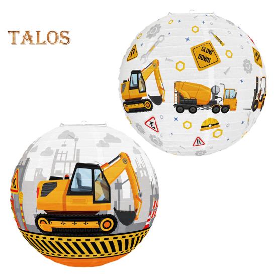 Экскаватор Бумажные Фонарики Строительная Тематическая Вечеринка Декор Праздничная Атмосфера Создатель Дверей Спальни Гостиной