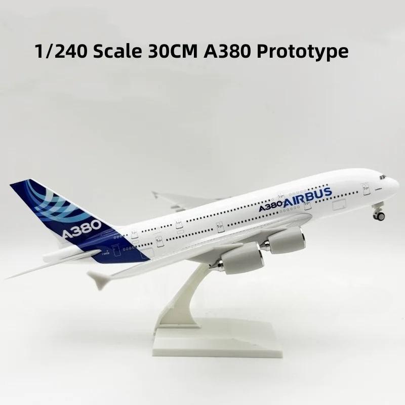 Масштаб 1/240 Выставочный 380 Прототип Авиакомпании Airbus 30СМ Сувенир A380 Детская Игрушка Смоляная Реплика с Колесами Модель Самолета Коллекция