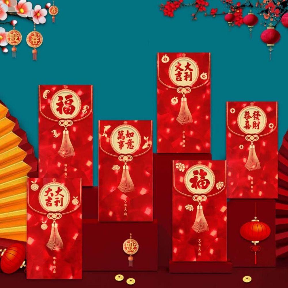 3D Spring Festival Red Envelope Hot Stamping HongBao Creative Red Packet Year of The Snake