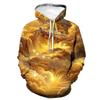 Hooded Sweater Autumn New Golden Light Stacking Series Pattern 3D Printing Hoodie Foreign Trendy Men's