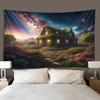Dreamy Fairy Tale Scenery Grand Tapestry Ancient Tree House Cartoon Forest Mural Aesthetic Room Background Wall Hanging Cloth