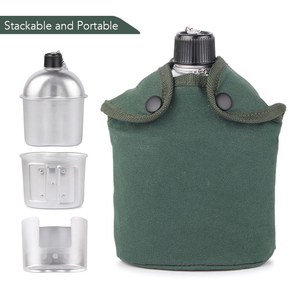 Zinc Zinc Alloy Hiking Backpacking Camping with Cover Bag Cookware Set Wood Stove Cup Kit Canteen Cup