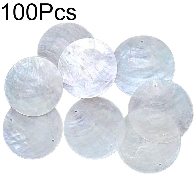 100 шт. круглые 5 см с 2 отверстиями DIY для колокольчиков для дома, украшения для дома, изготовление натуральных ракушек, ракушек Capiz