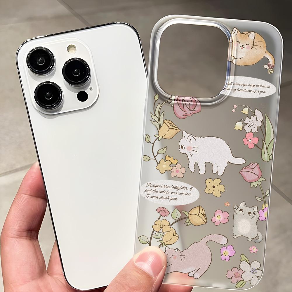 Чехлы для мобильных телефонов iPhone 11 13 15 Pro Max 12 14 Pro Max Чехол для iPhone 16 15 Plus 13 Pro 12 Матовая текстура с рисунком в виде мультяшных цветов
