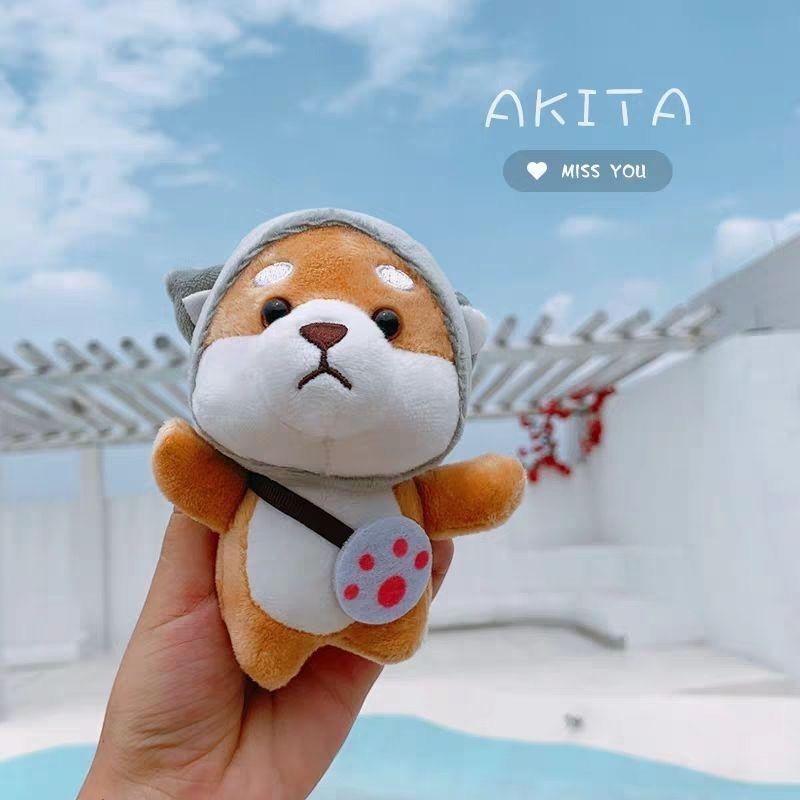 Маленький плюшевый брелок-подвеска для школьной сумки в виде Сиба-ину, брелок-подвеска для рюкзака в виде милой куклы