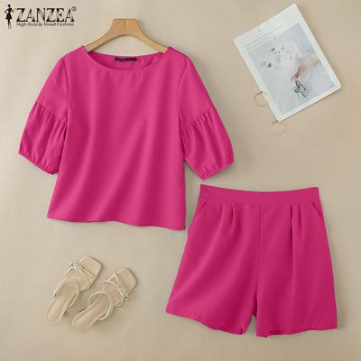 Женская блузка с рукавом три четверти и шорты Летние костюмы-двойки