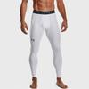 Under Armour HeatGear Compression Solid Fitted Workout Pants Men Bottoms White 1361586-100