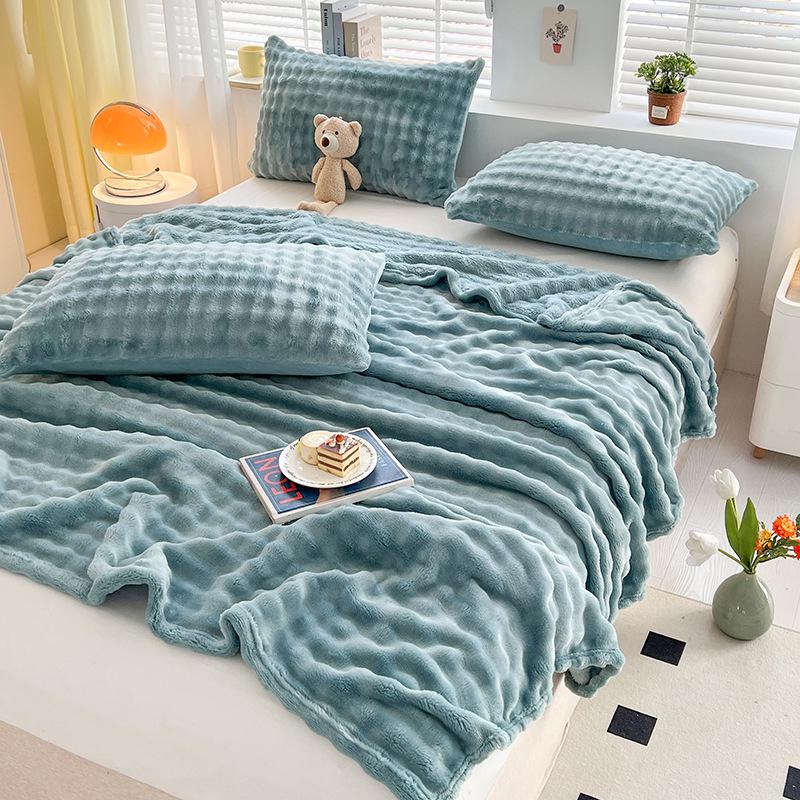 «Плед из искусственного кролика — офисный сон, летний кондиционер, всесезонный диван и постельное белье»