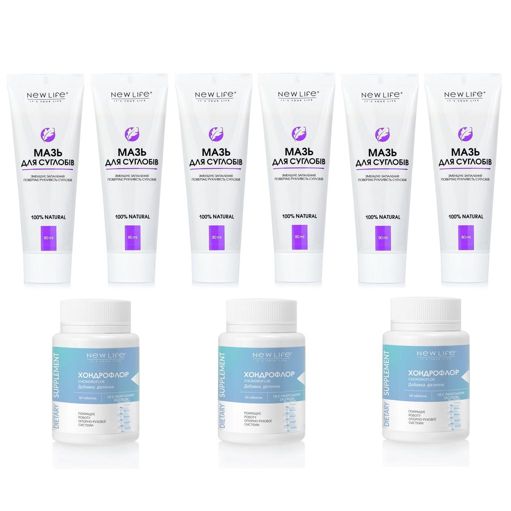 Комплекс Поддержка Суставов New Life (Хондрофлор таблетки, Мазь для Суставов)