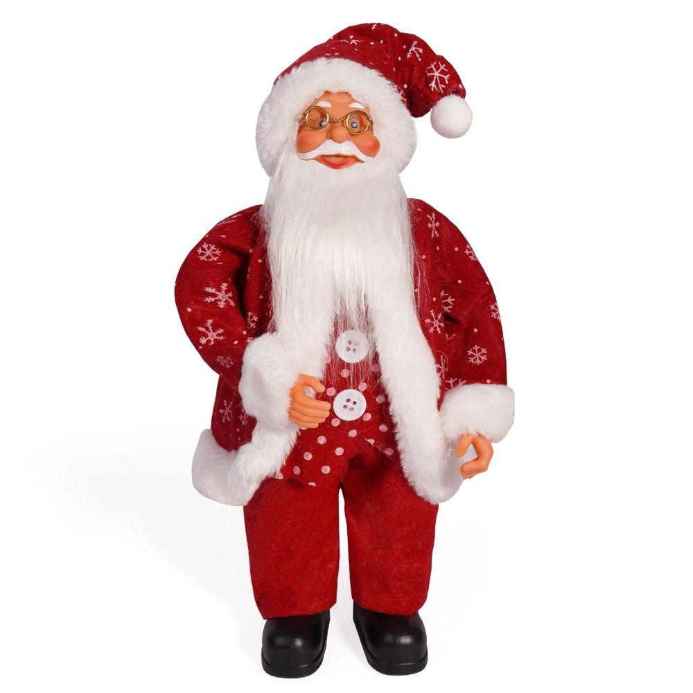 3D Santa Claus Figure Cute Christmas Decorations 12 Inch Standing Santa Doll Window
