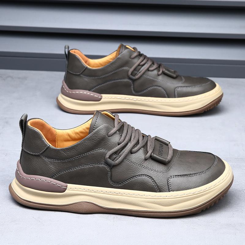 Итальянские мужские туфли из натуральной кожи, классические нескользящие повседневные туфли на шнуровке, универсальные кроссовки для ходьбы и вождения