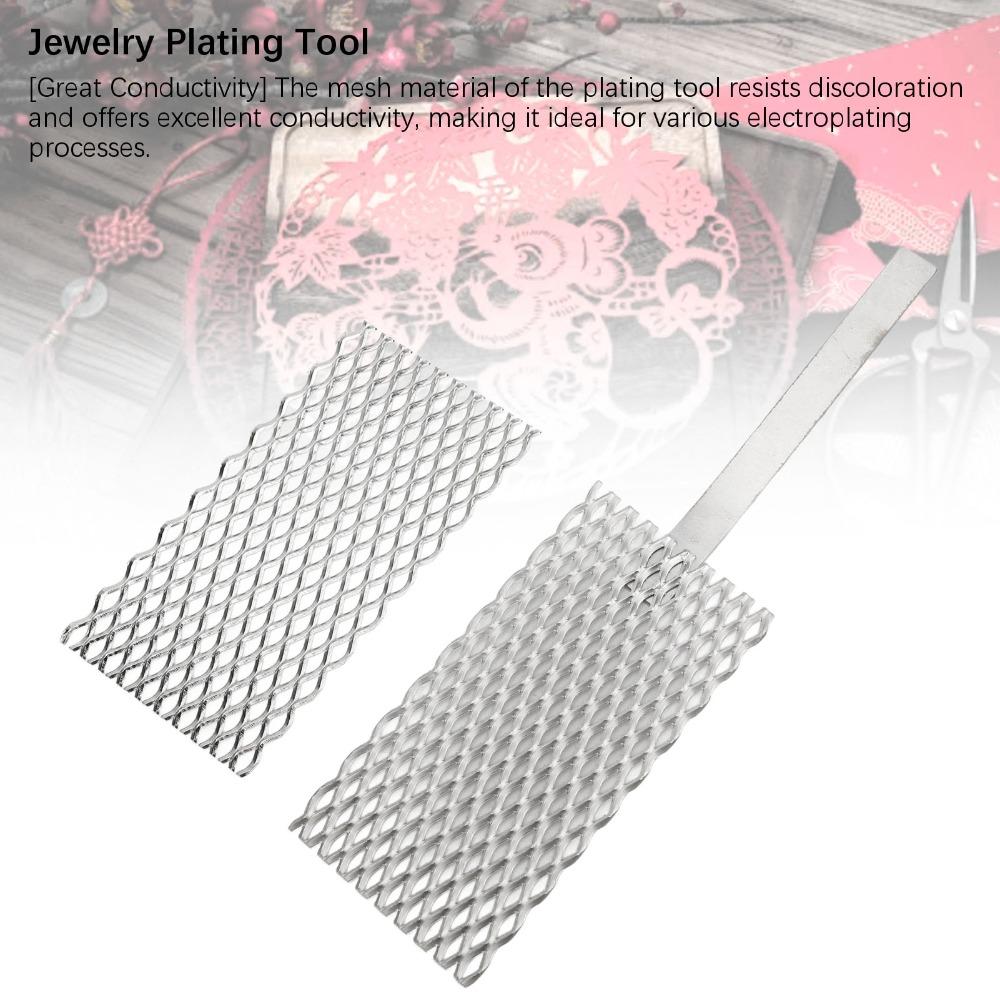 2 Pcs Platinized Titanium Anode Silver Rhodium Plating Tool Jewelry Plating Tool Jewelry Display