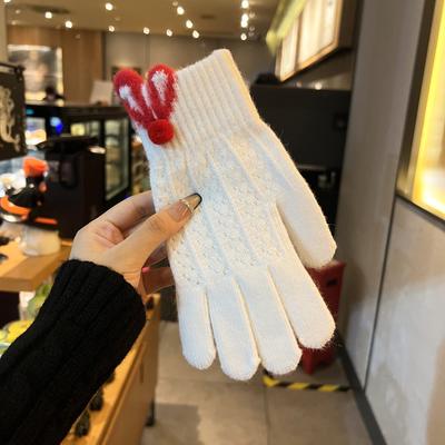 Женские теплые вязаные шерстяные перчатки в корейском стиле, новый стиль осень-зима, для защиты пальцев от холода, при ампутации пальцев, для игры с мобильным телефоном, для вождения