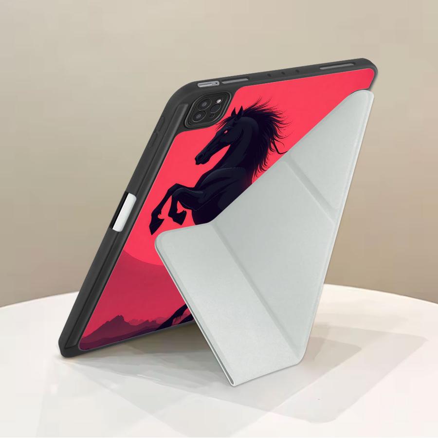 Чехол-подставка Чехол для планшета Для iPad Pro 2025 Air 4 5 M3 M2 1 2 M4 11 дюймов Pro 11-го 10-го 9-го 8-го 7-го 12,9 дюйма Mini 6 7 Черная Лошадь