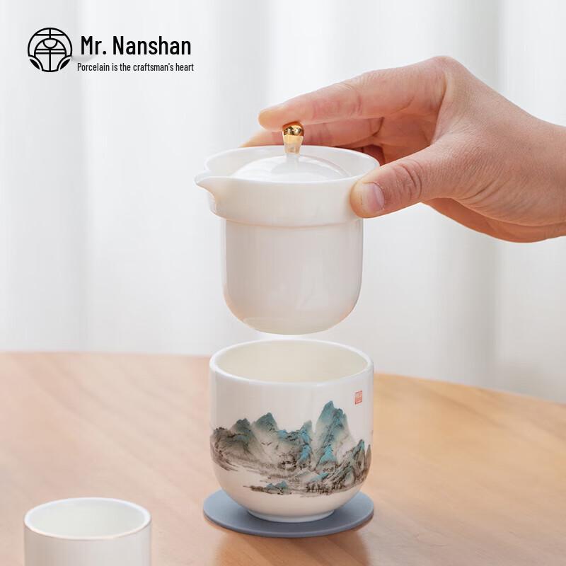 Mr. Nanshan Thousand-Mile Rivers and Mountains Ceramic Travel Tea Set