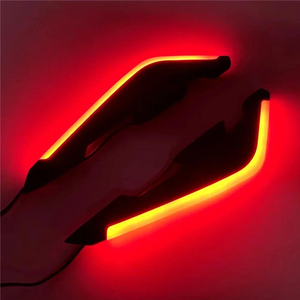 2 шт. Мотоциклетные передние боковые спойлеры, винглеты, аэродинамический комплект крыльев, фиксированные ветровые крылья со светодиодной подсветкой и клейкой декоративной наклейкой