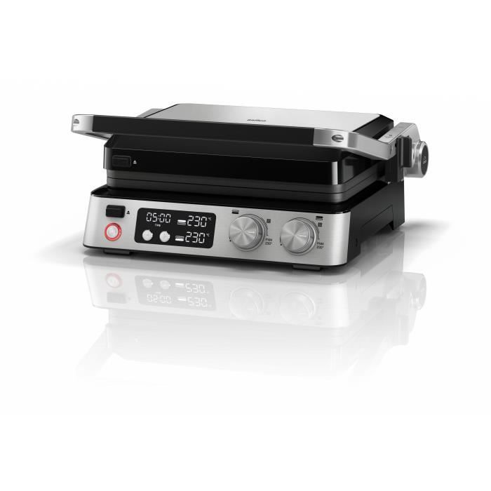 Grill multifonctions - BRAUN - Multi Grill 7 - 2000 W - 3 positions de chauffe - Noir / Acier
