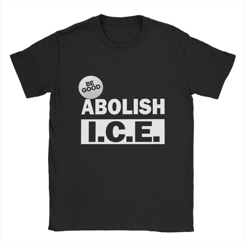 Awesome Abolish ICE T-Shirt Men Round Neck Pure Cotton T Shirt Short Sleeve Tee Shirt Party Clothing - Men's Summer Cotton ...