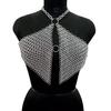 Maliss Aluminum Chainmail Top Lightweight Festival Ring for Women Handmade Chain Maille Crop Boho Rave Concert Wear
