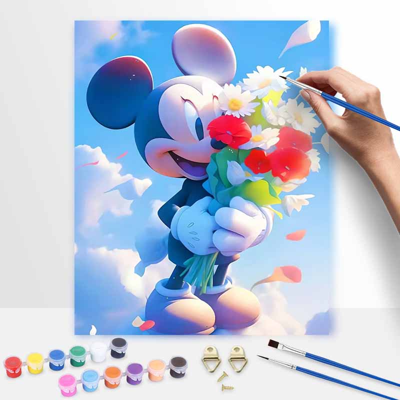 Disney Букет Микки Мауса Набор для рисования по номерам Холст для рисования DIY Картина Декор для дома Современное искусство на стену Подарок для взрослых Эстетичная комната