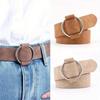 Women Leather Belt Fashion Round Metal Buckle Female Leisure Dress Jeans Wild Without Pin Strap All-match Lady Adjustable Belts