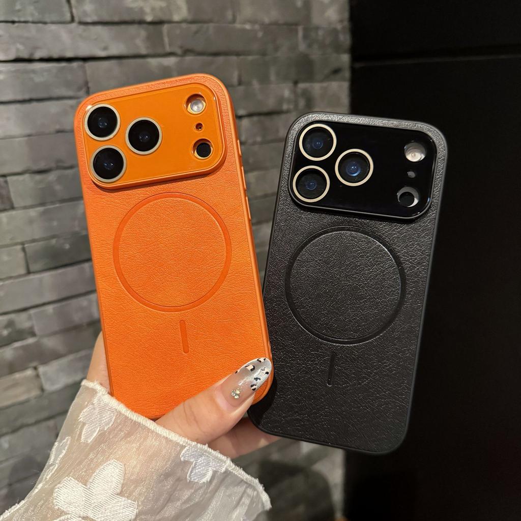 Тонкий круглый магнитный держатель для кожаного чехла для телефона iPhone 17 для iPhone16promax с защитной крышкой с плёнкой для объектива