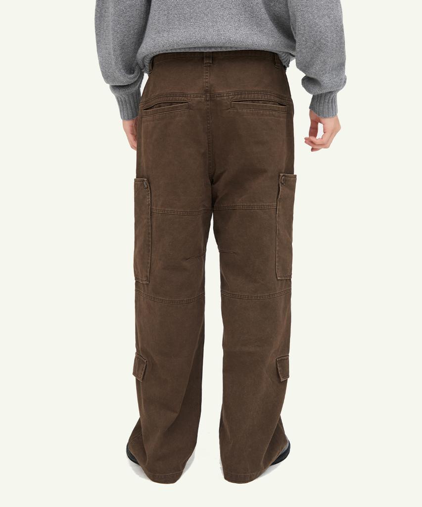 INTEMPOMOOD Button Pocket Cargo Pants_Brown