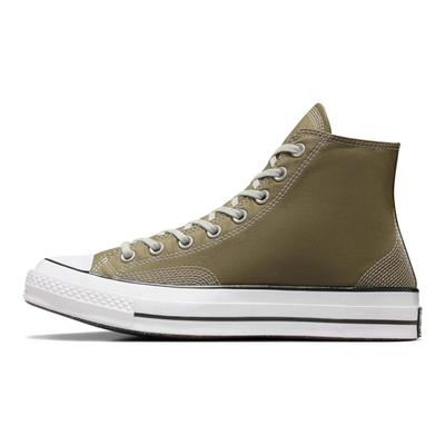 Хлопковые кроссовки Chuck 70 High Multi-Stitch Green Mossy Sloth Green унисекс Fossilized A07435C