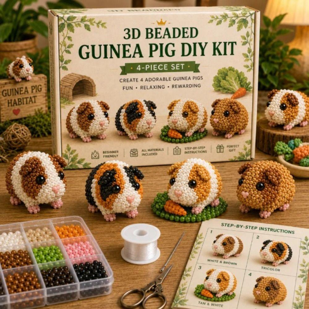 Beginner Friendly 3D Beaded Animal DIY Kit Animal Shape Handmade Craft Kit Home Decoration