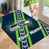 Custom Name Seattle Seahawks Crystal Velvet Floor Rug Personalized Text Soft Carpet Home Decor