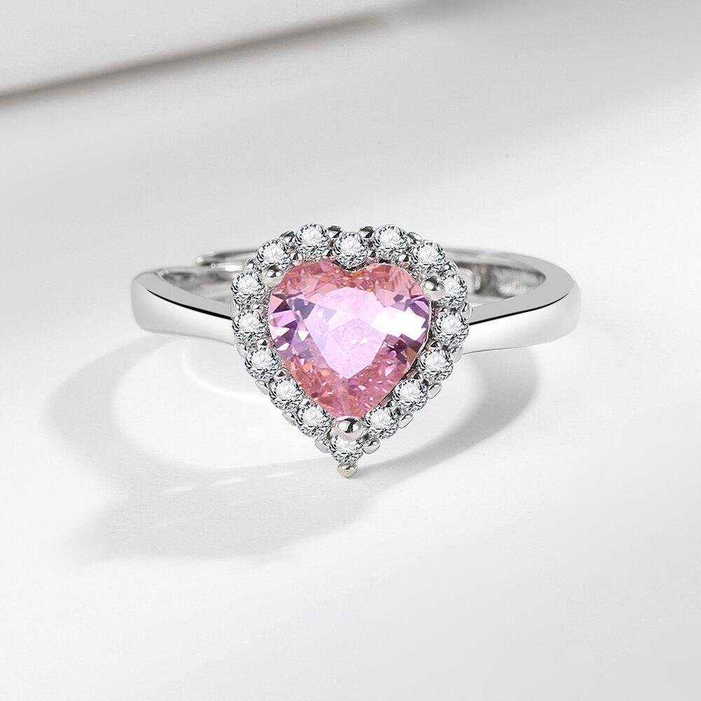 Valentine's Day Gift Red Heart 925 Sterling Silver Elegance Ring For Women Jewelry Rings For Wedding Party