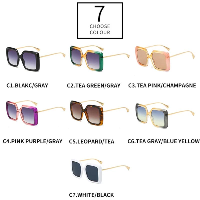 SHAUNA новые большие квадратные двойные градиентные женские модные солнцезащитные очки UV400 в стиле панк мужские солнцезащитные очки цвета шампанского