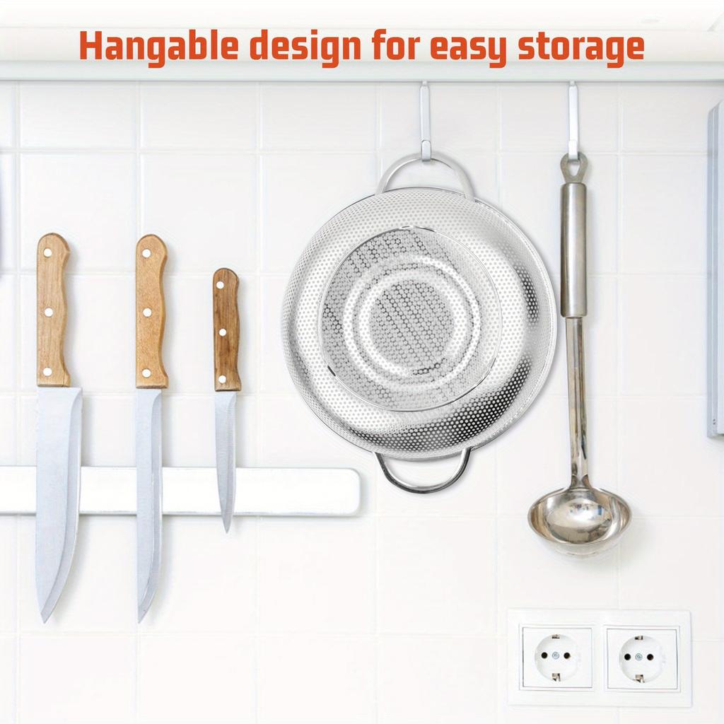 Универсальный сетчатый фильтр из нержавеющей стали с мелкой сеткой, корзины с ручками, набор дуршлагов с подставкой для кухни