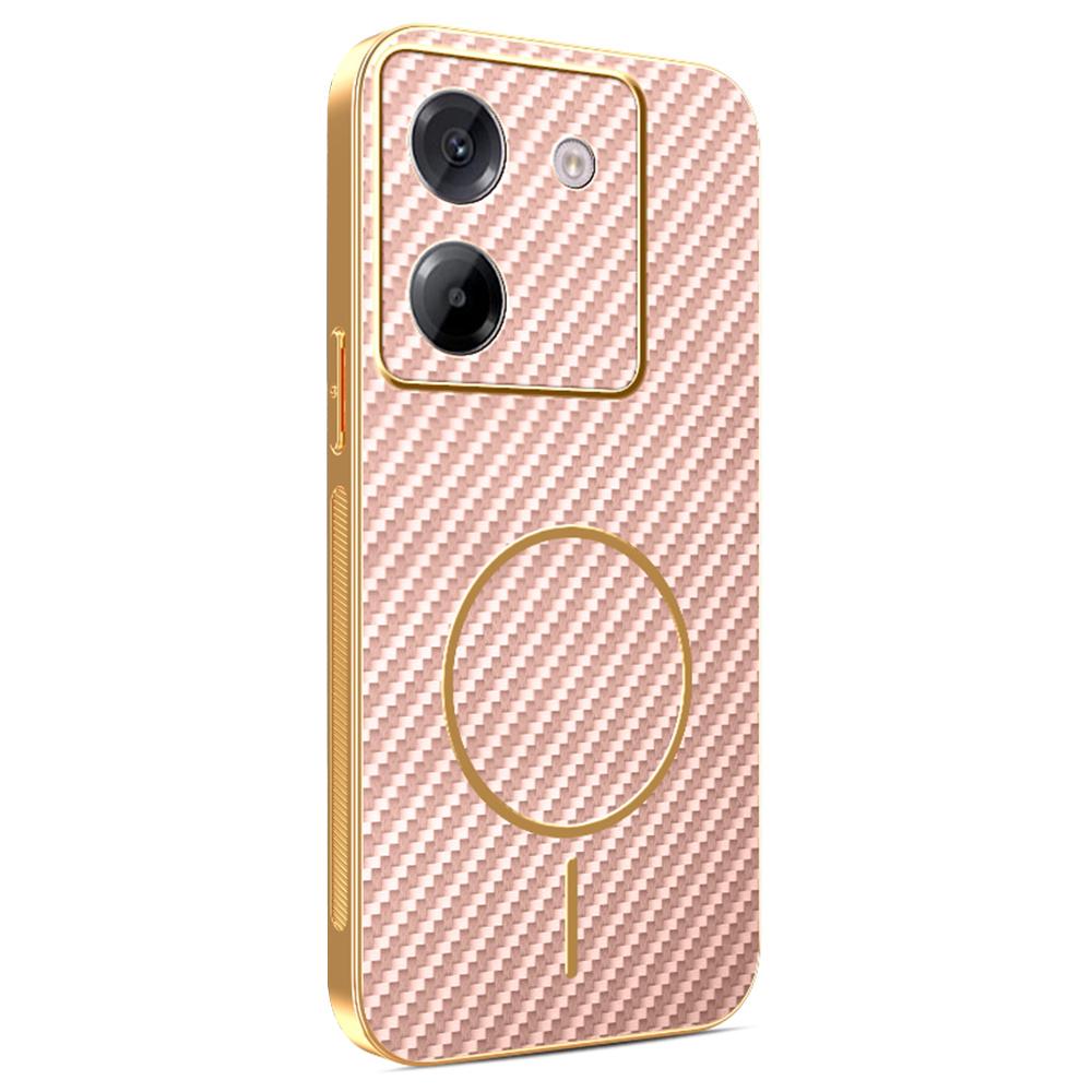 For Xiaomi Poco M7 Pro 5G Phone Case Carbon Fiber Textured Electroplated TPU Back Cover