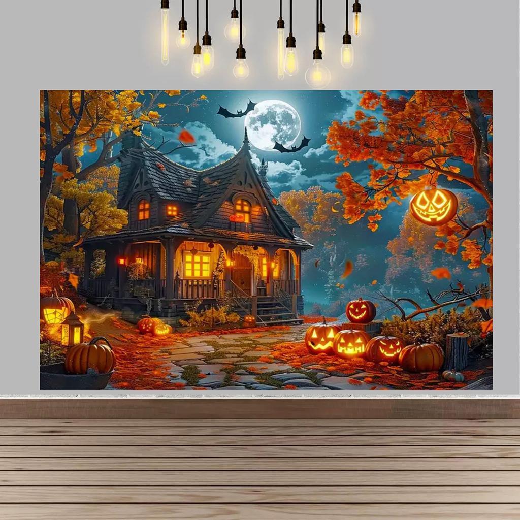 Halloween Party Decor Backdrop Halloween Ghost Bloody And Terrifying Haunted House Ghost Decor Party Supplies Photography Props