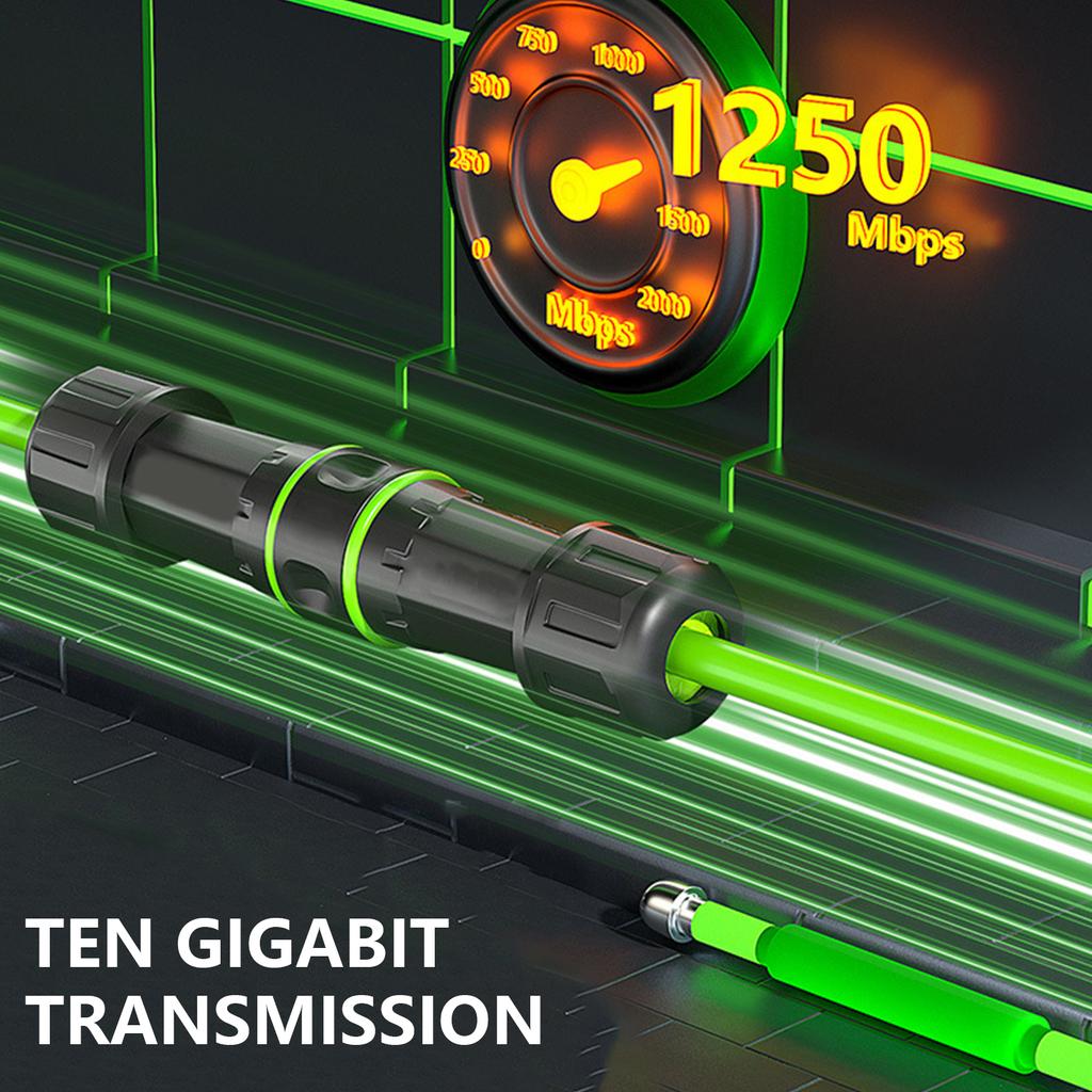 Водонепроницаемый соединитель RJ45 Ethernet, гигабитный сетевой разъем, пылезащитный соединитель CAT6/CAT5E/CAT5 для использования вне помещений, поддержка POE