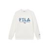 Fila X V&A Morgan Series Цветочный узор с птицами Свитшот с круглым вырезом в американском стиле Повседневный вязаный пуловер Мужской свитшот Белый F11M418201F-IV
